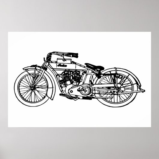 Klassieke motorfiets IV Poster (Voorkant)
