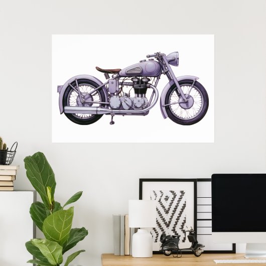 Klassieke motorfiets IX Poster (Thuiskantoor)