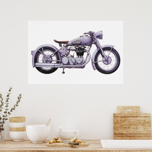 Klassieke motorfiets IX Poster (Keuken)