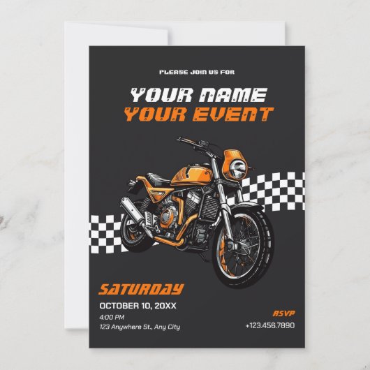 Klassieke motorfiets kaart (Voorkant)