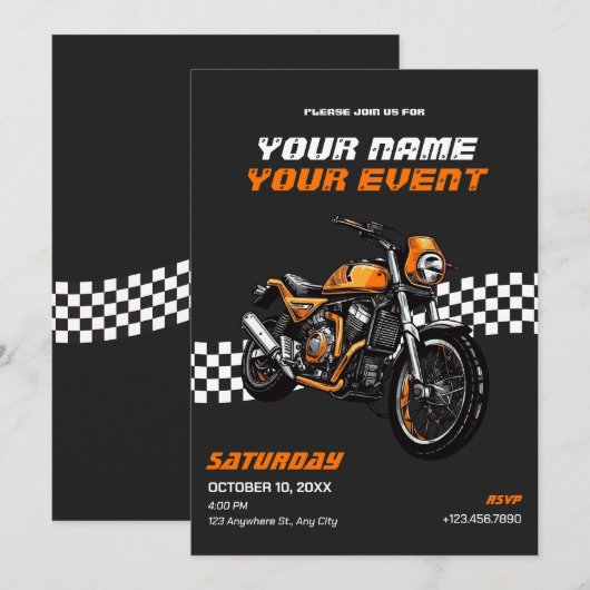 Klassieke motorfiets kaart (Voorkant / Achterkant)