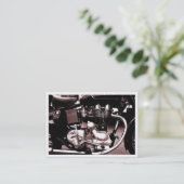 Klassieke motorfiets, minikaart visitekaartje (Staand voorkant)