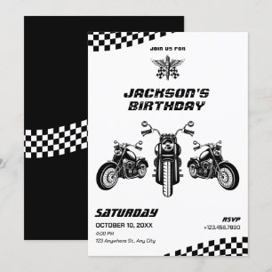 Klassieke motorfiets monteur verjaardag kaart