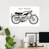 Klassieke motorfiets poster (Thuiskantoor)