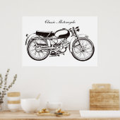 Klassieke motorfiets poster (Keuken)