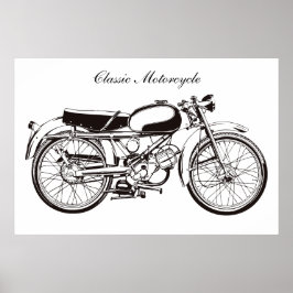 Klassieke motorfiets poster