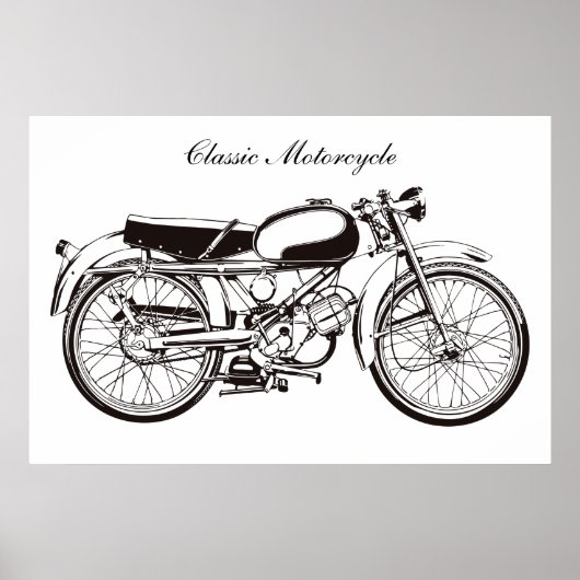 Klassieke motorfiets poster (Voorkant)