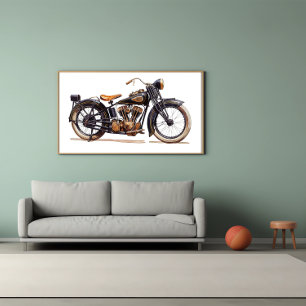Klassieke motorfiets poster