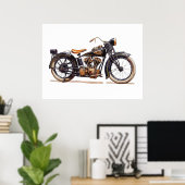 Klassieke  motorfiets poster (Thuiskantoor)