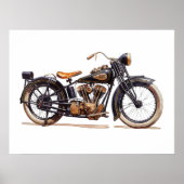 Klassieke  motorfiets poster (Voorkant)
