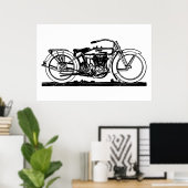 Klassieke motorfiets V Poster (Thuiskantoor)