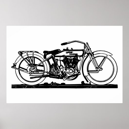Klassieke motorfiets V Poster (Voorkant)