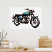 Klassieke motorfiets VIII Poster (Keuken)