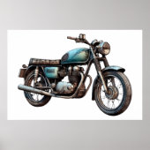 Klassieke motorfiets VIII Poster (Voorkant)