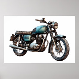 Klassieke motorfiets VIII Poster