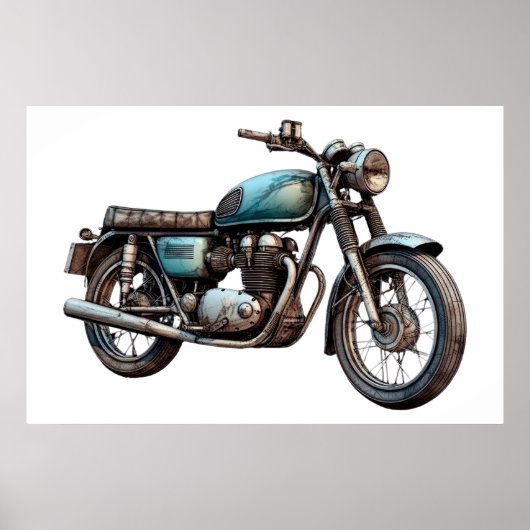 Klassieke motorfiets VIII Poster (Voorkant)