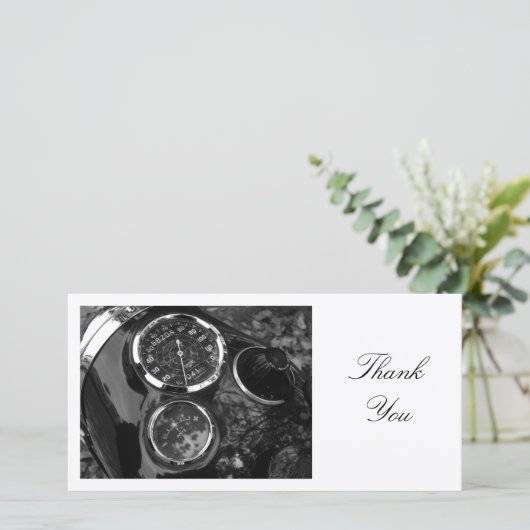 Klassieke motorfietsen - Dank u wel Bedankkaart (Staand voorkant)