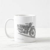 Klassieke motorfietsenkalender (Brits klassiek) Koffiemok (Links)