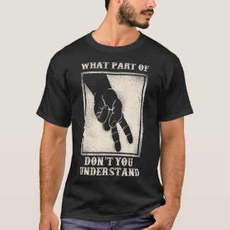 Klassieke motorfietser begrijpt geen twee vingers t-shirt