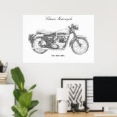 Klassieke motorfietskunst, Brits fiets Poster (Thuiskantoor)