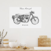 Klassieke motorfietskunst, Brits fiets Poster (Keuken)