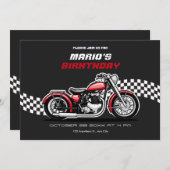 Klassieke motorfietsverjaardag kaart (Voorkant / Achterkant)