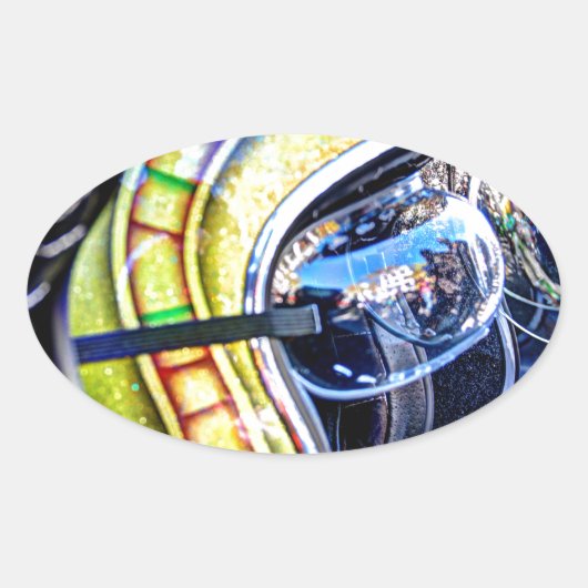 Klassieke motorhelm ovale sticker (Voorkant)