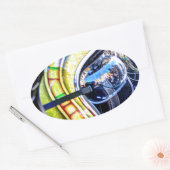 Klassieke motorhelm ovale sticker (Envelop)