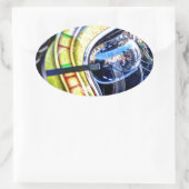 Klassieke motorhelm ovale sticker (Tas)