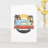 Klassieke Motorhome Campervan Retro Cadeau Kaart (Gele Bloem)