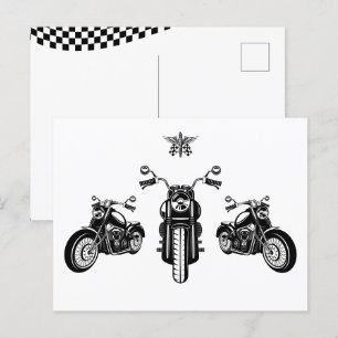 Klassieke motormonteur briefkaart