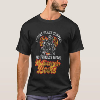 Klassieke motorrijder meisje vrouw vergeet bril t-shirt