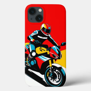 Klassieke motorrijder tegen dramatische achtergron Case-Mate iPhone case