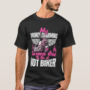 Klassieke motorrijder vriendin Mijn Prins Char T-shirt