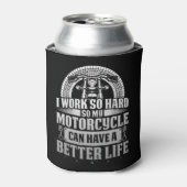 Klassieke motorrijder werkt hard Mijn motorfiets k Blikjeskoeler (Blikje Voorkant)