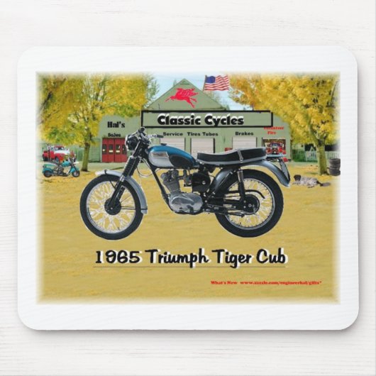 Klassieke motorrijwielen 1969 Triumph Mousepad Muismat (Voorkant)