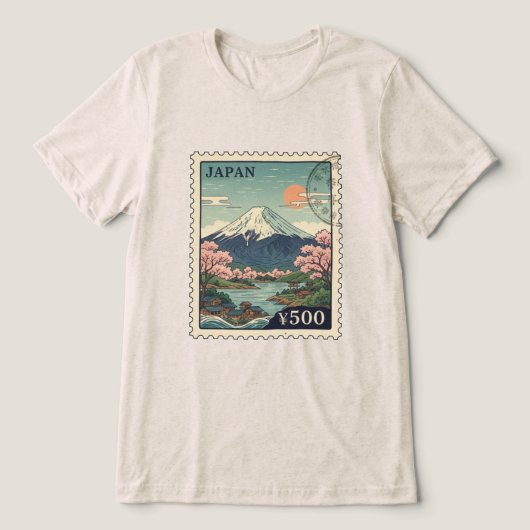 Klassieke Mount Fuji Japan Tri-Blend Shirt (Design voorkant)
