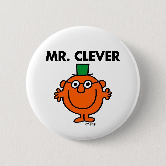 Klassieke Mr Clever Logo Ronde Button 5,7 Cm (Voorkant)