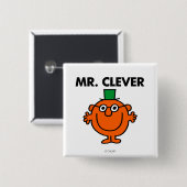 Klassieke Mr Clever Logo Vierkante Button 5,1 Cm (Voorkant /achterkant)