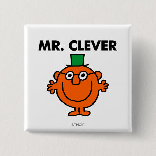 Klassieke Mr Clever Logo Vierkante Button 5,1 Cm