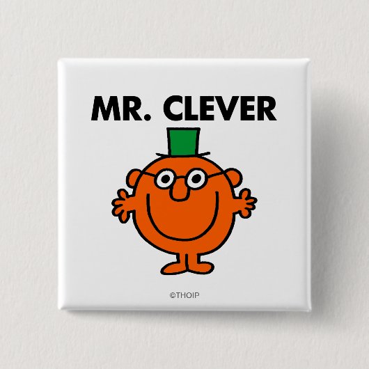 Klassieke Mr Clever Logo Vierkante Button 5,1 Cm (Voorkant)