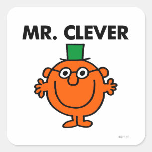 Klassieke Mr Clever Logo Vierkante Sticker