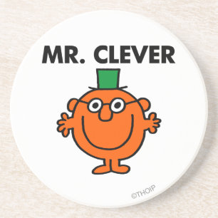 Klassieke Mr Clever Logo Zandsteen Onderzetter