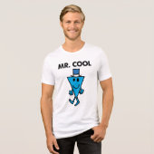 Klassieke Mr Cool Pose Tri-Blend Shirt (Voorkant volledig)