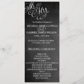 Klassieke Mr. en mevrouw Wedding Program Chalkboar Programmakaart (Voorkant)
