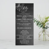 Klassieke Mr. en mevrouw Wedding Program Chalkboar Programmakaart (Staand voorkant)