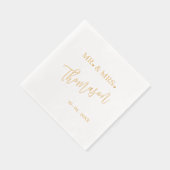 Klassieke Mr en Mrs Trouwdag Datum Roze Goud Folie Servetten (Rechts)