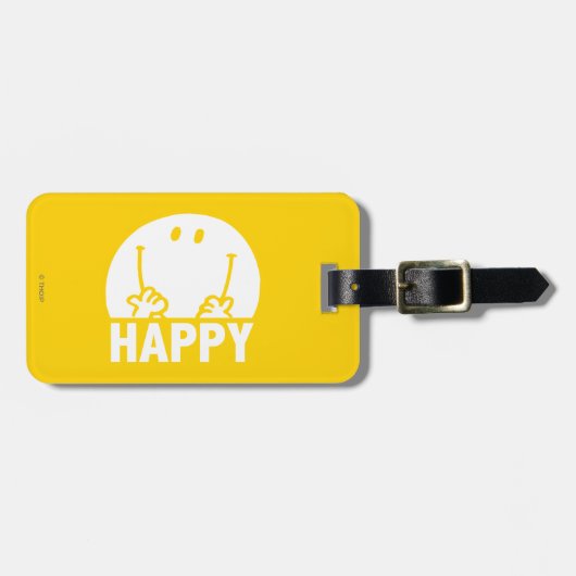 Klassieke Mr Happy Bagagelabel (Voorkant horizontaal)