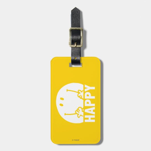 Klassieke Mr Happy Bagagelabel (Voorkant verticaal)