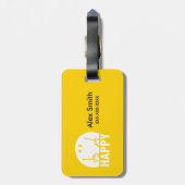 Klassieke Mr Happy Bagagelabel (Achterkant verticaal)